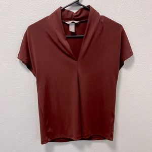 H&M Rust, V-Neck Blouse